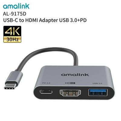Amalink 3 in 1 USB 3.0 Hub For Laptop Adapter PD Charge 3 Ports Dock Station HDMI Notebook Type-C Splitter by Macfactory.store