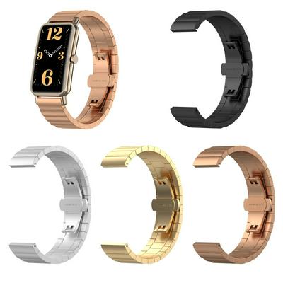 Stainless Steel Band for-Huawei Watch Fit Mini 16mm Smart Watch Durable Metal Buckle Strap Solid Wristband Quick Release B36A
