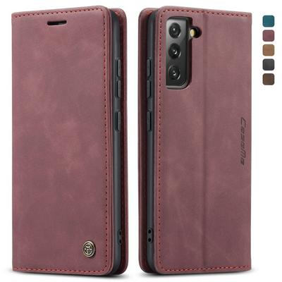 For Samsung Galaxy S22 Ultra Solid Color Flip Leather Case with Stand & Card Slot Function