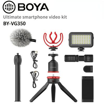 BOYA BY-VG350 Ultimate Smartphone Video Kit for Vlog Podcast Youtube Video with BY-MM1+ Super-cardioid Microphone LED Light