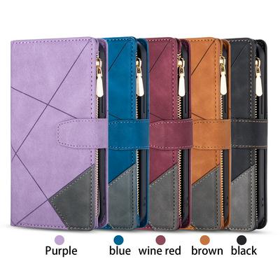 For Samsung Galaxy A13 5G Stitching Pattern Zipper Pocket Card Slots Wallet Leather Case