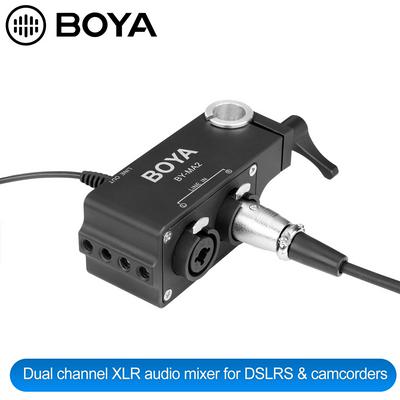 BOYA BY-MA2 Dual-Channel Record Audio Mixer XLR Jack 6.5mm to 3.5mm Wireless Microphone System for Canon Nikon Sony DSLR Camera