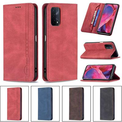 For Oppo A74 5G/Oppo A93 5G/A54 5G Magnetic Closure Anti-Theft Brush Protection BF08 Style PU Leather Phone Case 