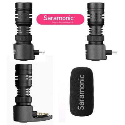 Saramonic SmartMic+/Di/UC TRRS Directional Microphone with Foam Windscreen for IOS iPhone x 8 7 7 plus Android Smartphones