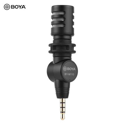 BOYA BY-M110 Mini Omnidirectional Condenser Microphone 3.5mm TRRS Connector 180° Foldable with Foam Windshield for Smartphone