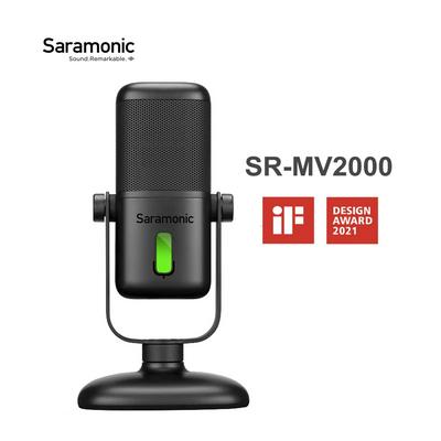 Saramonic SR-MV2000 Desktop USB Microphone Cardioid Condenser Studio Mic for Smartphone Tablet Laptop Game Live Stream Recording
