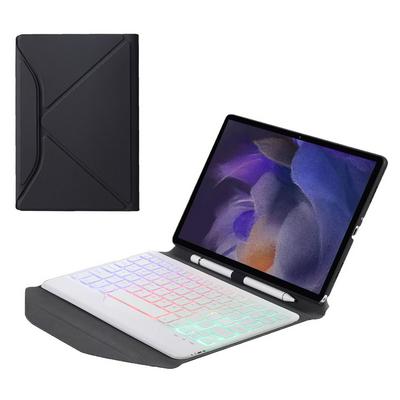 BA08S For Samsung TAB A8 (SM-X205/X200) Triangular Rear Support Backlight Bluetooth Keyboard Leather Case