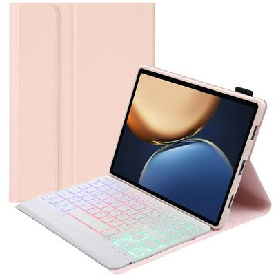 AHV7-BS For Honor Tablet V7 Pro 11-inch TPU Case Tri-color Backlight Bluetooth Keyboard Leather Case