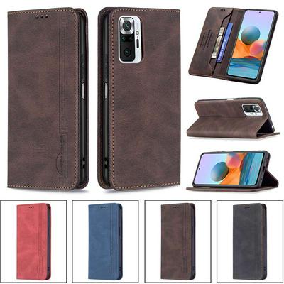 For Xiaomi Redmi Note 10 Pro/Note 10 Pro Max Magnetic Closure Anti-Theft Brush Protection BF08 Style PU Leather Phone Case 
