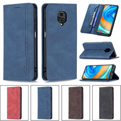 For Xiaomi Redmi Note 9 Pro/Note 9S Magnetic Closure Anti-Theft Brush Protection BF08 Style PU Leather Phone Case 