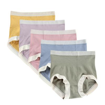 5Pcs High-waist Graphene Abdomen and Hips Panties for Women Comfortable Cotton Briefs