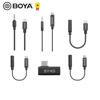 BOYA BY-K1 K2 K3 K4 K5 BY-K6 3.5mm TRS to Lightning/Typec Apple Android phone audio cable for microphone phone extension cable