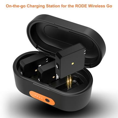 Portable Microphone Charger Box for Rode Wireless Go 1/2 Fast Charging 3400mAh Case 3 Slot Built-in Battery Power Bank