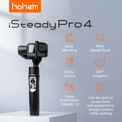 Hohem iSteady Pro 4 Action Camera Gimbal 3-Axis Handheld stabilizer for GoPro 10/9/8/7 Insta360 One R DJI OSMO Action