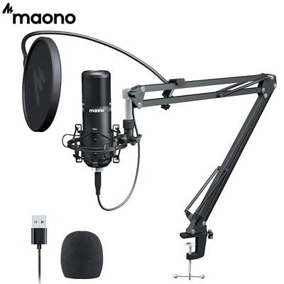 MAONO PM420 Podcast Microphone 192KHZ/24BIT USB Condenser Cardioid PC Mic with Professional Sound Chipset for Gaming Streaming