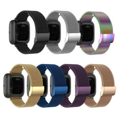 Universal Stainless Steel Watchband Wrist Strap Metal Mesh Loop Bracelet Replacement for Fitbit Versa2/Versa/Versa Lite Watch