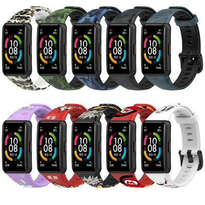 Silicone Band Straps For Huawei Honor Band 6 Strap printing Wristband Bracelet Replacement Strap For Huawei Band 6/6 Pro