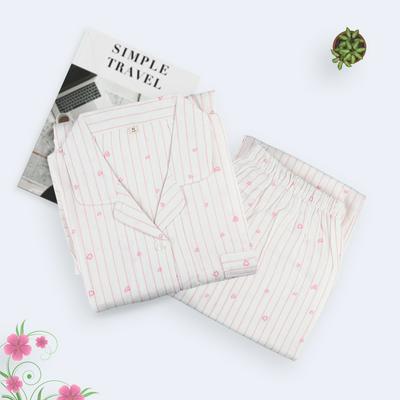 Women's Pure Cotton Double Layer Gauze Long Sleeve Pajamas Set Couple Homewear