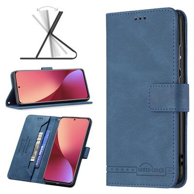 For Xiaomi 12 Magnetic Closure Anti-Theft Brush Protection BF09 Style PU Leather Phone Case 