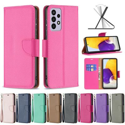 For Samsung Galaxy A73 5G Solid Color Lychee Pattern Flip Leather Case with Card Slots & Stand Function