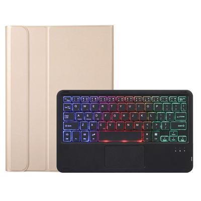 A08-AS is suitable for Samsung Tab A8 2021 (SM-X205/X200) touch three-color backlit Bluetooth keyboard leather case
