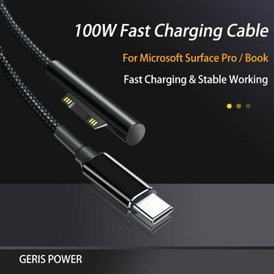 100W 5A USB C Fast Charging Cable for Microsoft Surface Pro 3 4 5 6 7 Type C Power Adapter Converter for Microsoft Surface Book