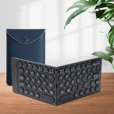 WIWU Mini Wireless Bluetooth Round Keycap Keyboard Portable Foldable Keyboard for Android iOS Windows