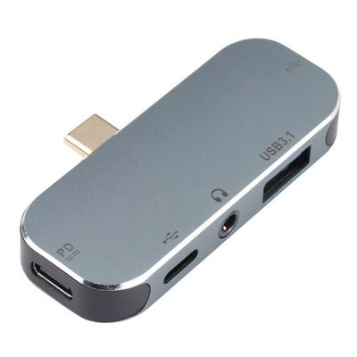 5 in 1 USB-C / Type-C Male to Dual USB-C / Type-C + 3.5mm AUX + USB 3.1 + USB Female Adapter