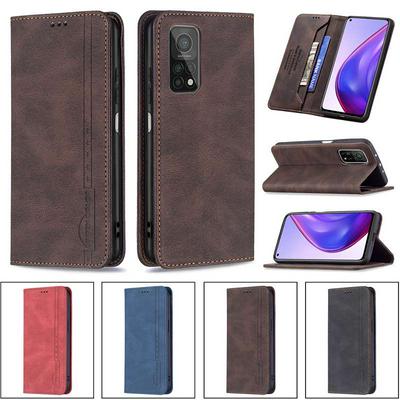 For Xiaomi Mi 10T/10T Pro 5G/Redmi K30S Magnetic Closure Anti-Theft Brush Protection BF08 Style PU Leather Phone Case
