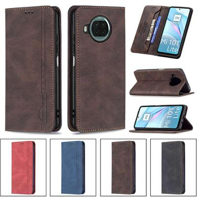 For Xiaomi Mi 10T Lite 5G Magnetic Closure Anti-Theft Brush Protection BF08 Style PU Leather Phone Case