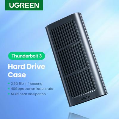 UGREEN SSD Case 40Gbps M.2 Hard Disk Case Thunderbolt 3 Speed For SAMSUNG WD Kingston PCIE NVME External Hard Drive M.2 SSD Case