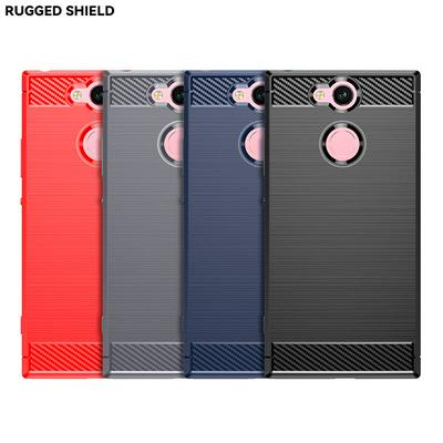 For Sony Xperia XA2 Ultra Thin Brushed Texture TPU Shockproof Military Grade Back Cover Case