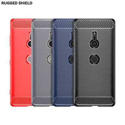 For Sony Xperia XZ3 Ultra Thin Brushed Texture TPU Shockproof Military Grade Back Cover Case