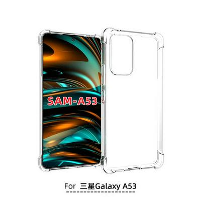 For Samsung Galaxy A53 5G Anti-Fingerprint Non-Slip Four Corners Shockproof Transparent Soft TPU Back Cover Case 