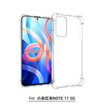 For Xiaomi Redmi Note 11 5G Anti-Fingerprint Non-Slip Four Corners Shockproof Transparent Soft TPU Back Cover Case 