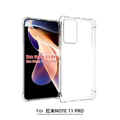 For Xiaomi Redmi Note 11 Pro Anti-Fingerprint Non-Slip Four Corners Shockproof Transparent Soft TPU Back Cover Case 