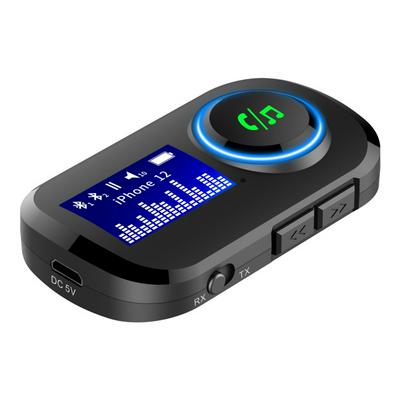 T5 Bluetooth-compatible Receiver And Transmitter Combo With Display Built-in Battery 3.5mm Audio Bluetooth-compatible Adapter