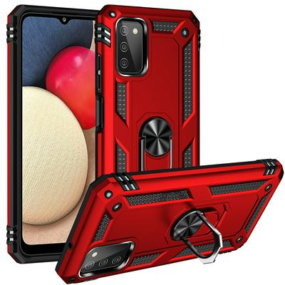 Sergeant Shockproof Drop-proof PC+TPU Phone Protective Case with Metal Ring Kickstand and Metal Patch for Samsung Galaxy A03s（US）