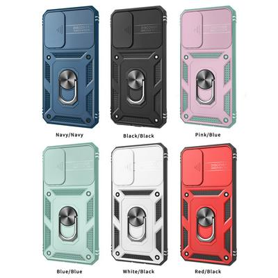 Ring Holder Kickstand Camera Slide Cover Design PC + TPU Phone Back Cover Case for Samsung Galaxy S22 Pro