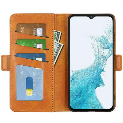 For Samsung Galaxy A23 5G Double Buckle Wallet Style Leather Case with Stand and Card Slots Function