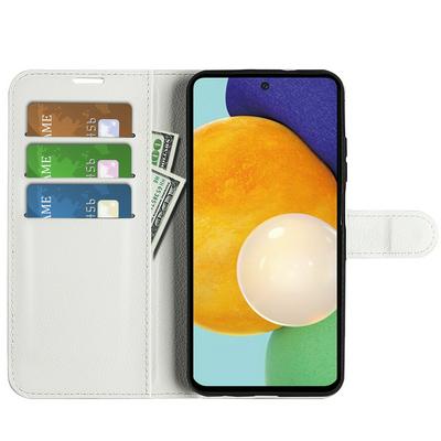 For Samsung Galaxy A13 4G Solid Color Scratch Resistant Folio Flip Leather Case with Stand and Card Slots Function