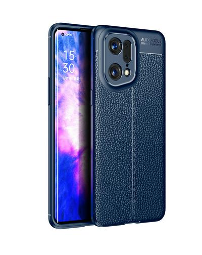 For Oppo Find X5 Pro Lychee Pattern Shock Absorption Anti-drop Business Soft TPU Back Cover Case