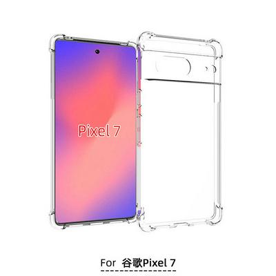 Anti-Fingerprint Non-Slip Waterproof Four Corners Shockproof Transparent Soft TPU Back Cover Protective Case for Google Pixel 7