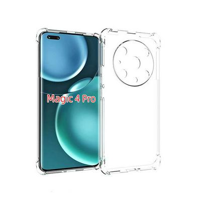 Anti-Fingerprint Non-Slip Waterproof Four Corners Shockproof Transparent Soft TPU Back Cover Protective Case for Honor Magic 4 Pro