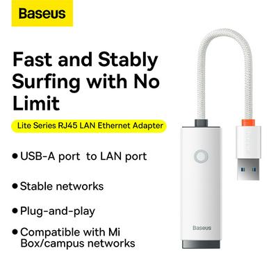 Baseus Lite Series Ethernet Adapter USB-A to RJ45 LAN Port (1000Mbps)