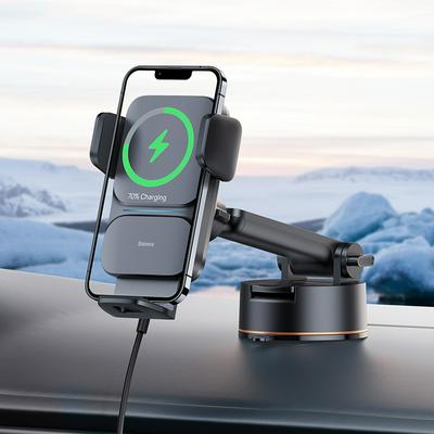 Baseus Wisdom Auto Alignment Car Mount Wireless Charger(QI 15W)（Suction base)