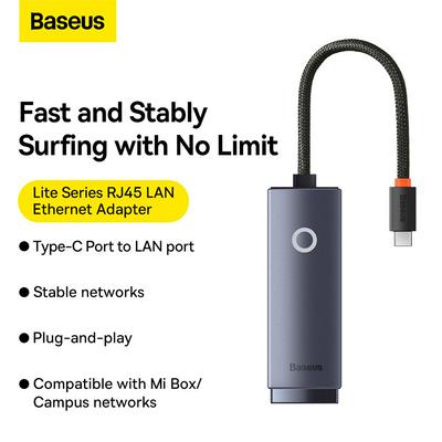 Baseus Lite Series Ethernet Adapter Type-C to RJ45 LAN Port (100Mbps  Aluminum Alloy)