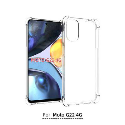 Anti-Fingerprint Non-Slip Waterproof Four Corners Shockproof Transparent Soft TPU Back Cover Protective Case for Motorola Moto G22 4G