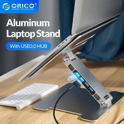 ORICO 4 Port USB3.0 Foldable Laptop Stand Aluminum Notebook Riser Desktop Laptop Cooling Stand for MacBook Dell