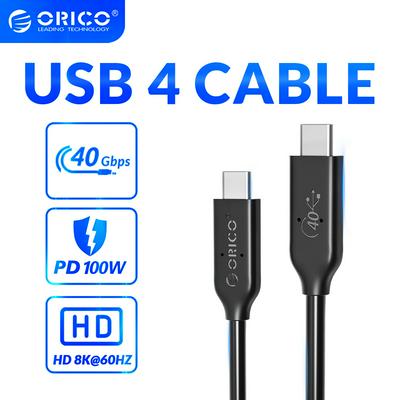 ORICO USB 4 Cable USB-IF Certified USB C Cable HD 8K @60Hz PD100W Fast Charge 40Gbps Data Transfer for Thunderbolt 3 Macbook